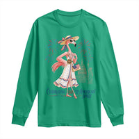Celebrating 250 Years of American Spirit Flamingo Long Sleeve Shirt Cute Patriotic Tropical Bird Summer Landmarks Fireworks
