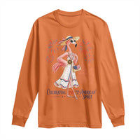 Celebrating 250 Years of American Spirit Flamingo Long Sleeve Shirt Cute Patriotic Tropical Bird Summer Landmarks Fireworks