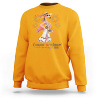 Celebrating 250 Years of American Spirit Flamingo Sweatshirt Cute Patriotic Tropical Bird Summer Landmarks Fireworks
