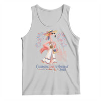 Celebrating 250 Years of American Spirit Flamingo Tank Top Cute Patriotic Tropical Bird Summer Landmarks Fireworks