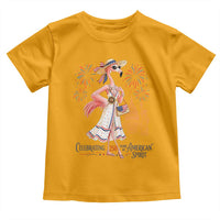 Celebrating 250 Years of American Spirit Flamingo Toddler T Shirt Cute Patriotic Tropical Bird Summer Landmarks Fireworks