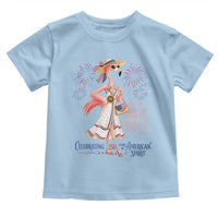 Celebrating 250 Years of American Spirit Flamingo Toddler T Shirt Cute Patriotic Tropical Bird Summer Landmarks Fireworks