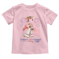 Celebrating 250 Years of American Spirit Flamingo Toddler T Shirt Cute Patriotic Tropical Bird Summer Landmarks Fireworks