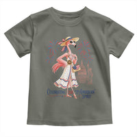 Celebrating 250 Years of American Spirit Flamingo Toddler T Shirt Cute Patriotic Tropical Bird Summer Landmarks Fireworks