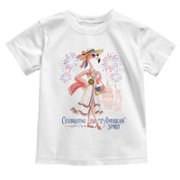 Celebrating 250 Years of American Spirit Flamingo Toddler T Shirt Cute Patriotic Tropical Bird Summer Landmarks Fireworks