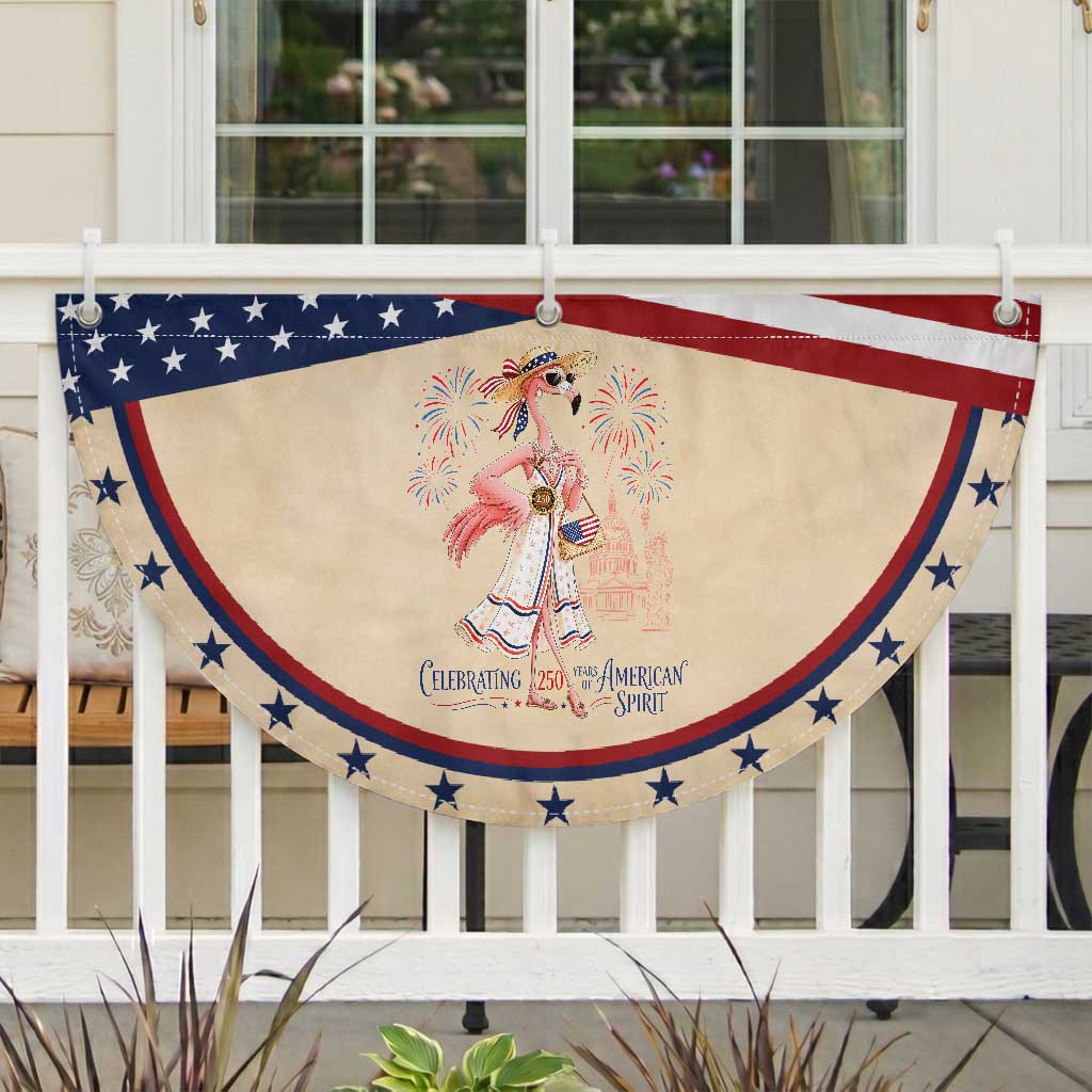 Celebrating 250 Years of American Spirit Flamingo Patriotic Fan Flag Cute Tropical Bird Summer Landmarks Fireworks
