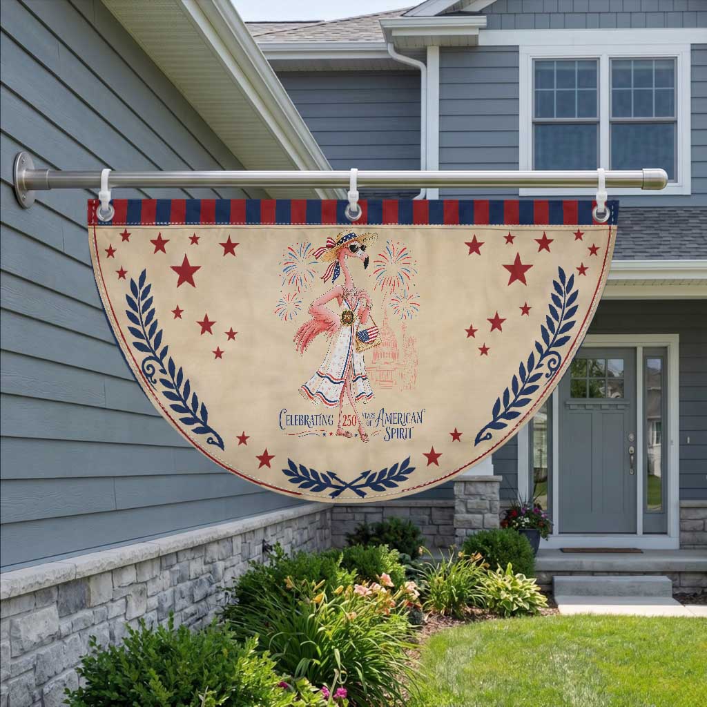 Celebrating 250 Years of American Spirit Flamingo Patriotic Fan Flag Cute Tropical Bird Summer Landmarks Fireworks