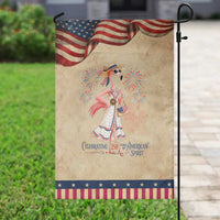 Celebrating 250 Years of American Spirit Flamingo Patriotic Garden Flag Cute Tropical Bird Summer Landmarks Fireworks