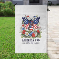 America 250 Patriotic Butterfly Floral Graphic Garden Flag American Flag Wings Watercolor Wildflowers 1776 to 2026 Semiquincentennial