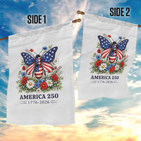 America 250 Patriotic Butterfly Floral Graphic Garden Flag American Flag Wings Watercolor Wildflowers 1776 to 2026 Semiquincentennial