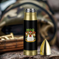 Retro Moo Chicken Wearing Sunglasses Graphic Bullet Tumbler Funny Groovy Farm Animal Pun Vintage Sunburst