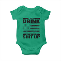 Patriotic 4th of July Fireworks Funny Drinking Party Baby Onesie Let's Drink And Blow Shit Up Gag Gift