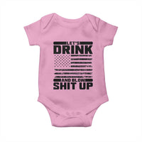 Patriotic 4th of July Fireworks Funny Drinking Party Baby Onesie Let's Drink And Blow Shit Up Gag Gift