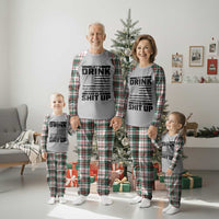 Patriotic 4th of July Fireworks Funny Drinking Party Plaid Pajama Set Let's Drink And Blow Shit Up Gag Gift