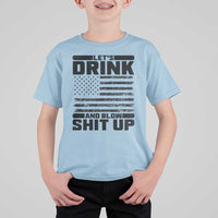 Patriotic 4th of July Fireworks Funny Drinking Party T Shirt For Kid Let's Drink And Blow Shit Up Gag Gift