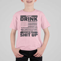 Patriotic 4th of July Fireworks Funny Drinking Party T Shirt For Kid Let's Drink And Blow Shit Up Gag Gift