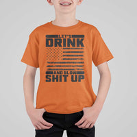 Patriotic 4th of July Fireworks Funny Drinking Party T Shirt For Kid Let's Drink And Blow Shit Up Gag Gift