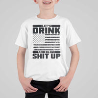 Patriotic 4th of July Fireworks Funny Drinking Party T Shirt For Kid Let's Drink And Blow Shit Up Gag Gift