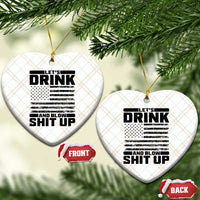 Patriotic 4th of July Fireworks Funny Drinking Party Ceramic Ornament Let's Drink And Blow Shit Up Gag Gift