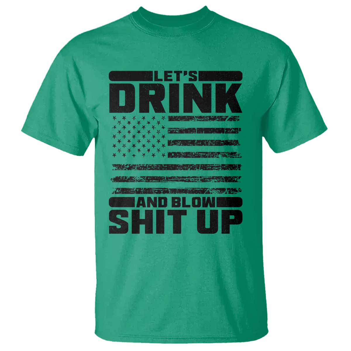 Patriotic 4th of July Fireworks Funny Drinking Party T Shirt Let's Drink And Blow Shit Up Gag Gift