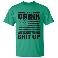 Patriotic 4th of July Fireworks Funny Drinking Party T Shirt Let's Drink And Blow Shit Up Gag Gift