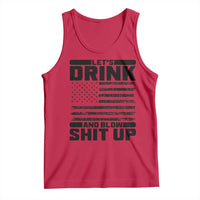 Patriotic 4th of July Fireworks Funny Drinking Party Tank Top Let's Drink And Blow Shit Up Gag Gift