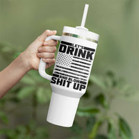 Patriotic 4th of July Fireworks Funny Drinking Party Tumbler With Handle Let's Drink And Blow Shit Up Gag Gift