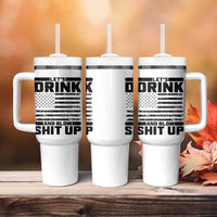 Patriotic 4th of July Fireworks Funny Drinking Party Tumbler With Handle Let's Drink And Blow Shit Up Gag Gift