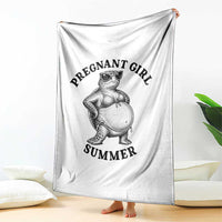 Funny Pregnant Girl Summer Turtle Throw Blanket Cute Stipple Maternity Bikini Sea Turtle Beach