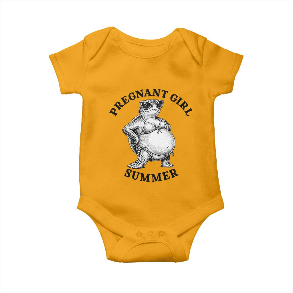 Funny Pregnant Girl Summer Turtle Baby Onesie Cute Stipple Maternity Bikini Sea Turtle Beach
