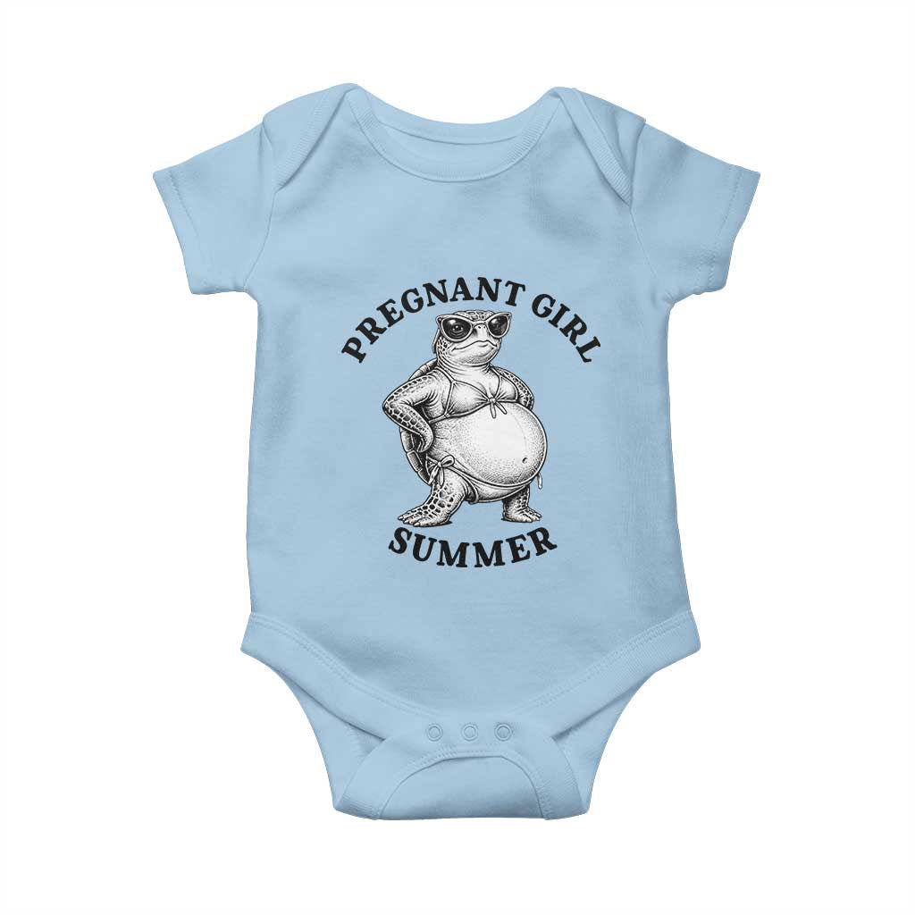 Funny Pregnant Girl Summer Turtle Baby Onesie Cute Stipple Maternity Bikini Sea Turtle Beach