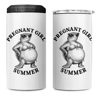 Funny Pregnant Girl Summer Turtle 4 in 1 Can Cooler Tumbler Cute Stipple Maternity Bikini Sea Turtle Beach