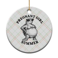 Funny Pregnant Girl Summer Turtle Ceramic Ornament Cute Stipple Maternity Bikini Sea Turtle Beach