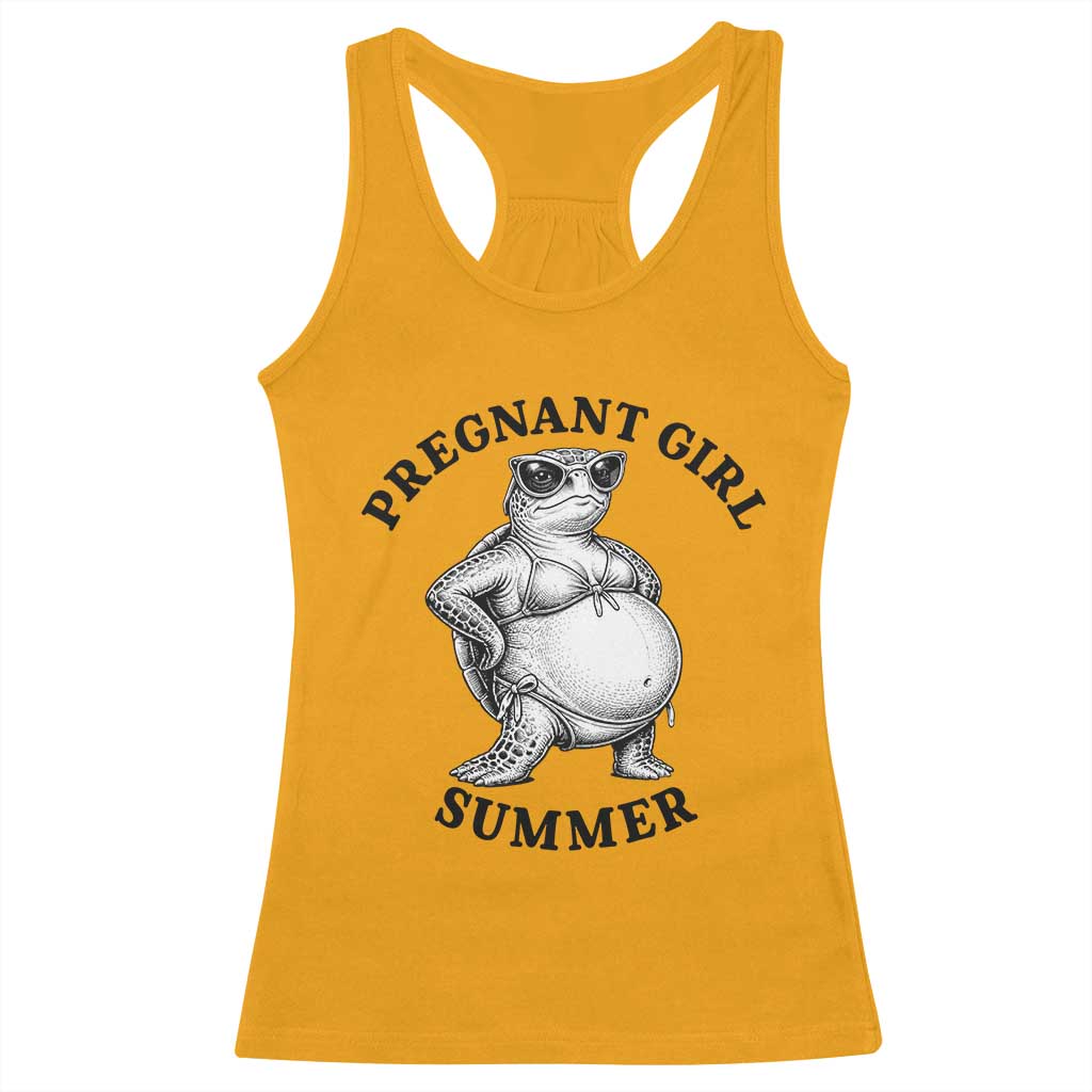 Funny Pregnant Girl Summer Turtle Racerback Tank Top Cute Stipple Maternity Bikini Sea Turtle Beach