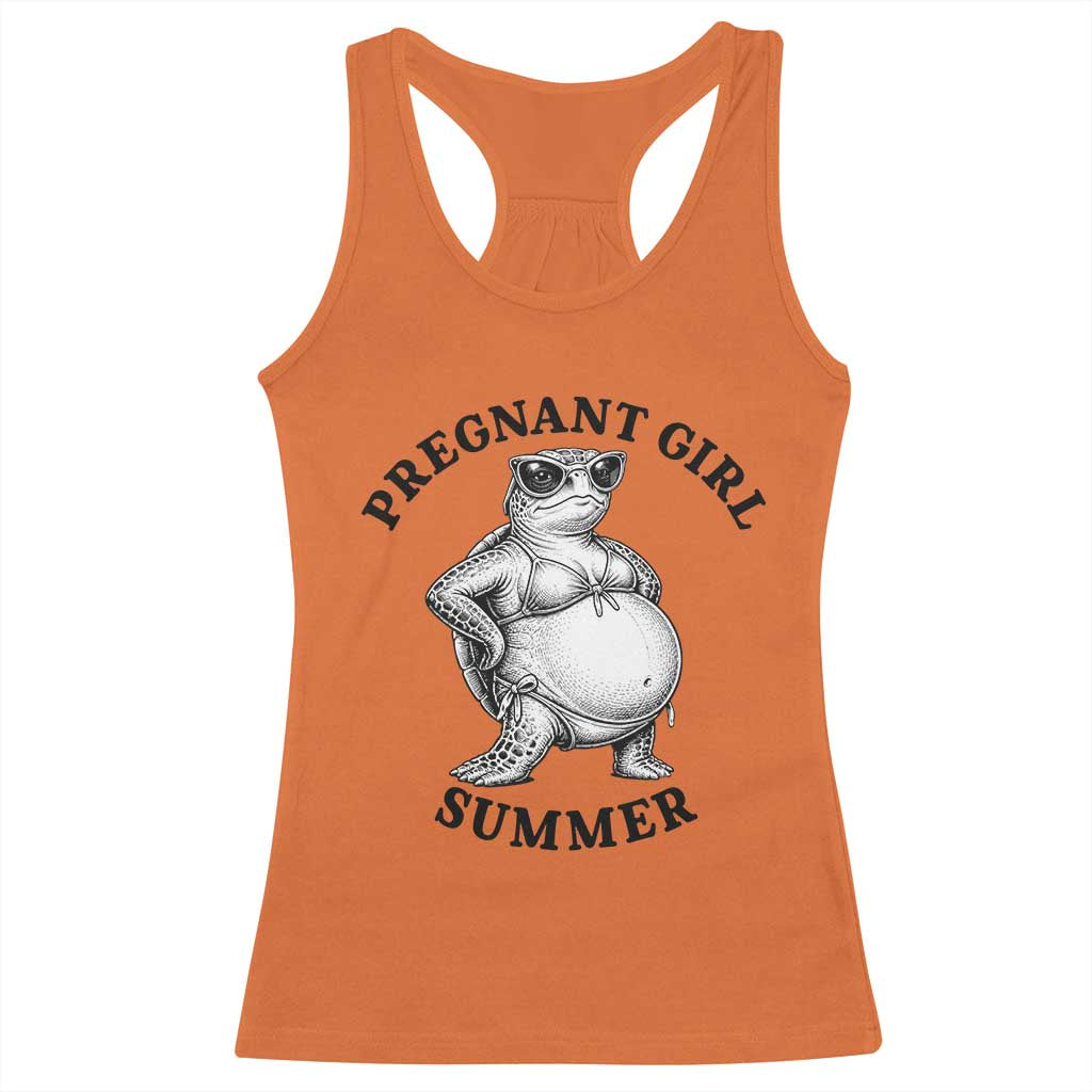 Funny Pregnant Girl Summer Turtle Racerback Tank Top Cute Stipple Maternity Bikini Sea Turtle Beach