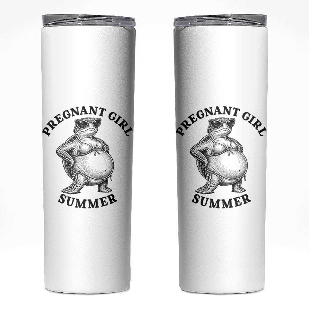 Funny Pregnant Girl Summer Turtle Skinny Tumbler Cute Stipple Maternity Bikini Sea Turtle Beach