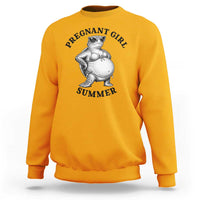 Funny Pregnant Girl Summer Turtle Sweatshirt Cute Stipple Maternity Bikini Sea Turtle Beach
