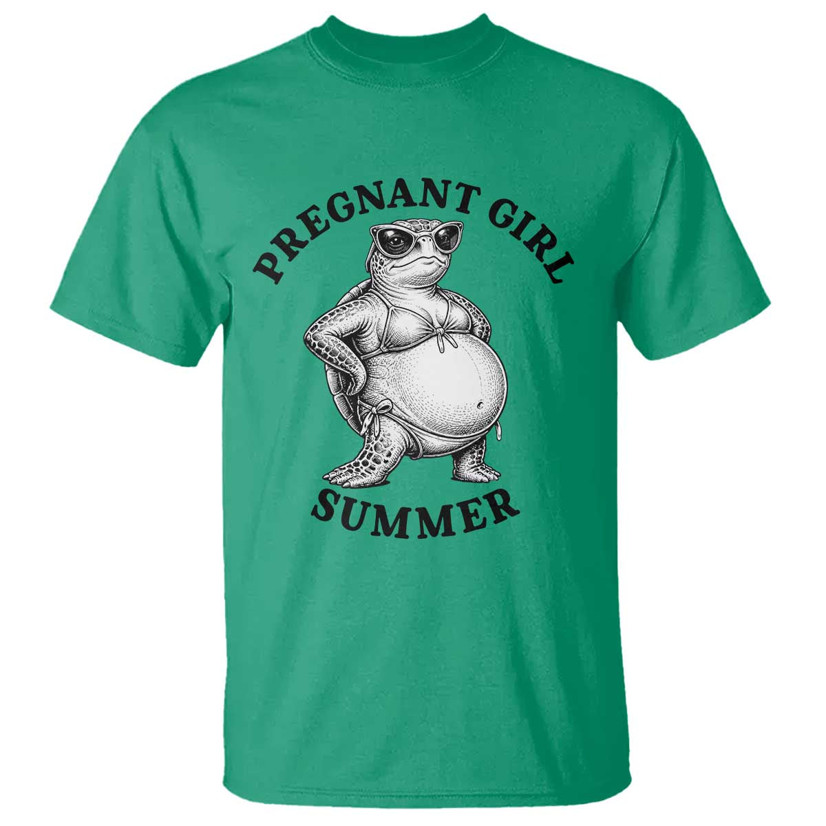 Funny Pregnant Girl Summer Turtle T Shirt Cute Stipple Maternity Bikini Sea Turtle Beach