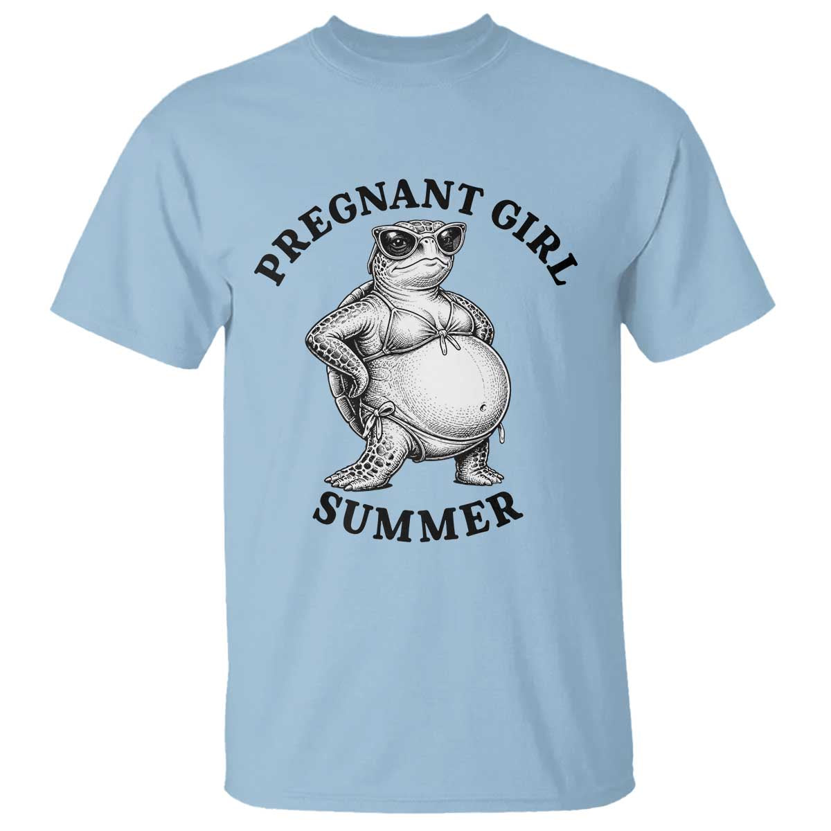 Funny Pregnant Girl Summer Turtle T Shirt Cute Stipple Maternity Bikini Sea Turtle Beach