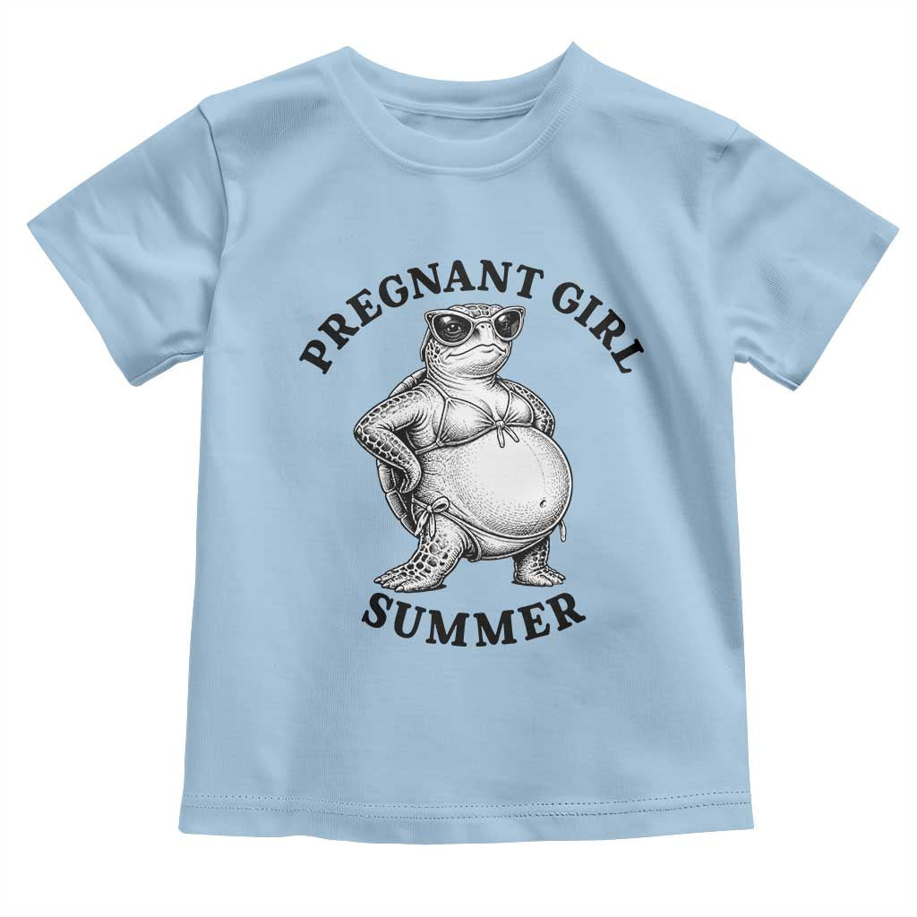 Funny Pregnant Girl Summer Turtle Toddler T Shirt Cute Stipple Maternity Bikini Sea Turtle Beach