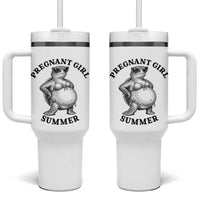 Funny Pregnant Girl Summer Turtle Tumbler With Handle Cute Stipple Maternity Bikini Sea Turtle Beach
