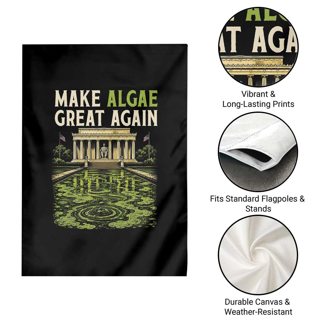 Make Algae Great Again Lincoln Memorial Reflecting Pool Graphic Garden Flag Funny Washington DC Viral Swamp Meme