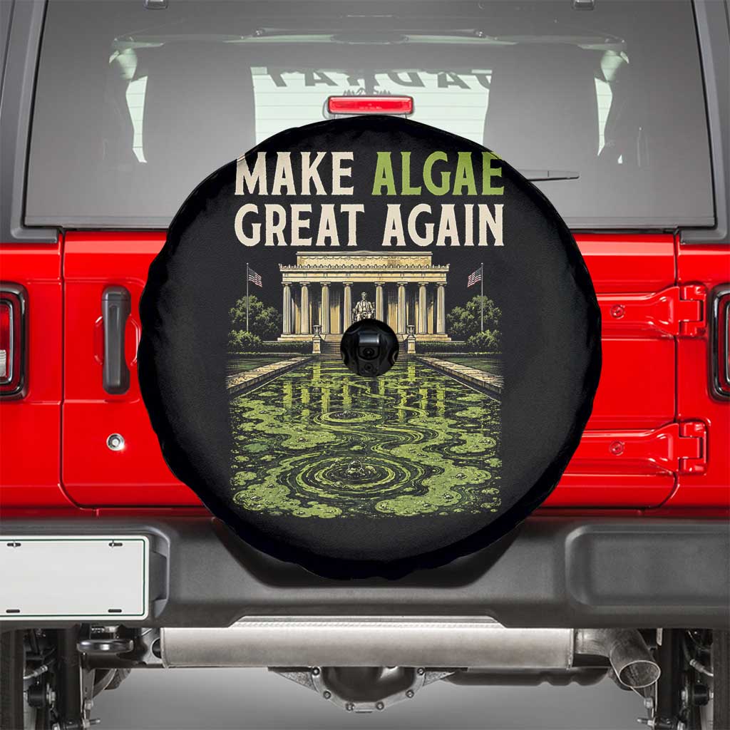 Make Algae Great Again Lincoln Memorial Reflecting Pool Graphic Spare Tire Cover Funny Washington DC Viral Swamp Meme