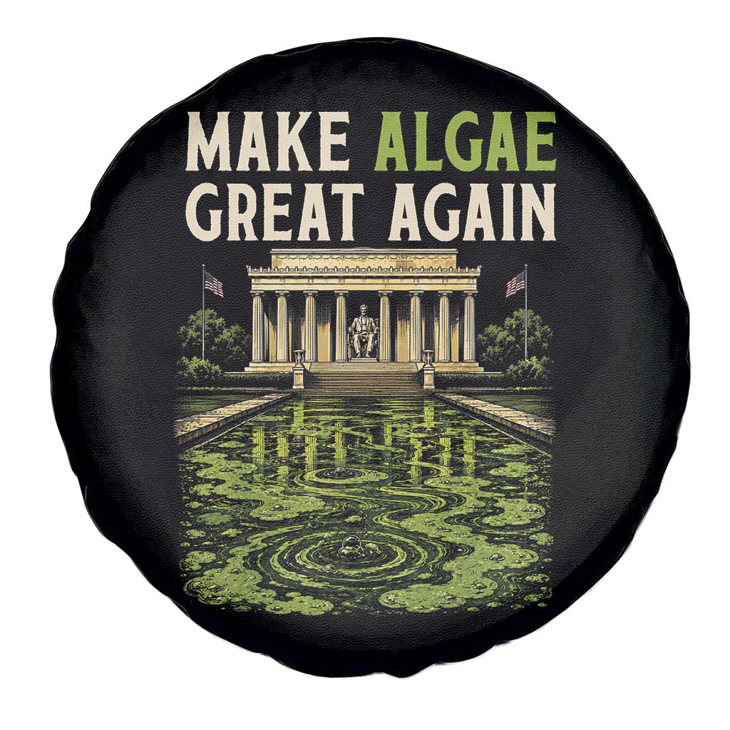 Make Algae Great Again Lincoln Memorial Reflecting Pool Graphic Spare Tire Cover Funny Washington DC Viral Swamp Meme
