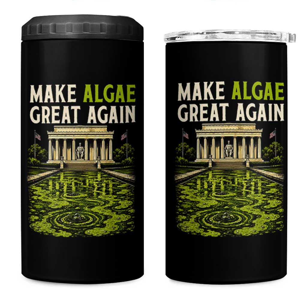 Make Algae Great Again Lincoln Memorial Reflecting Pool Graphic 4 in 1 Can Cooler Tumbler Funny Washington DC Viral Swamp Meme