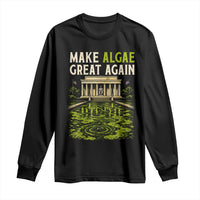 Make Algae Great Again Lincoln Memorial Reflecting Pool Graphic Long Sleeve Shirt Funny Washington DC Viral Swamp Meme