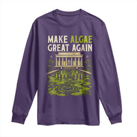 Make Algae Great Again Lincoln Memorial Reflecting Pool Graphic Long Sleeve Shirt Funny Washington DC Viral Swamp Meme