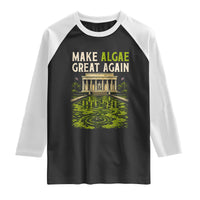 Make Algae Great Again Lincoln Memorial Reflecting Pool Graphic Raglan Shirt Funny Washington DC Viral Swamp Meme
