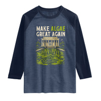 Make Algae Great Again Lincoln Memorial Reflecting Pool Graphic Raglan Shirt Funny Washington DC Viral Swamp Meme