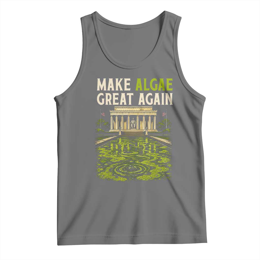 Make Algae Great Again Lincoln Memorial Reflecting Pool Graphic Tank Top Funny Washington DC Viral Swamp Meme